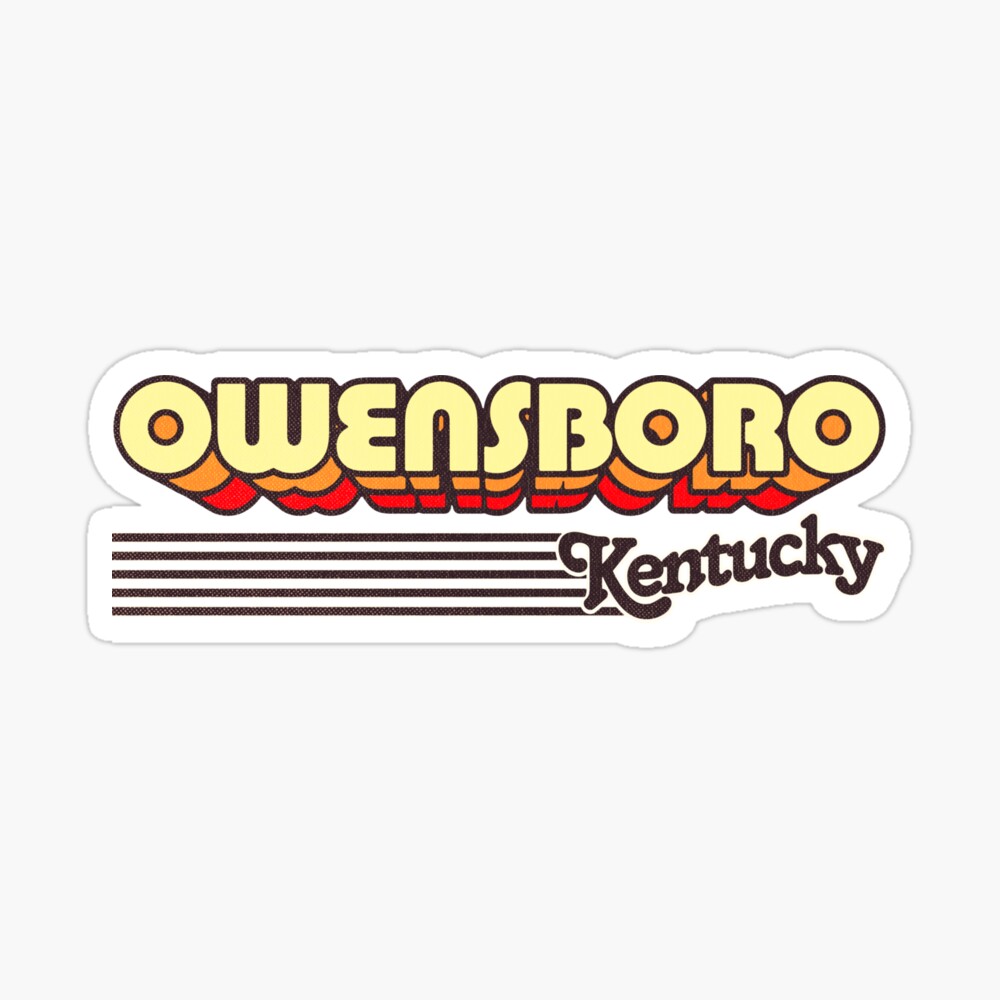 Owensboro, Kentucky | Retro Stripes Sticker