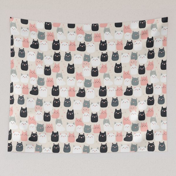 Item preview, Adorable Cat Artistry Seamless Pattern designed and sold by AlienSkinEyes.