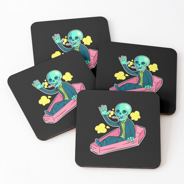 Item preview, Skeleton Smoking Weed In A Coffin (Minimal Version) designed and sold by DaFkApparel.