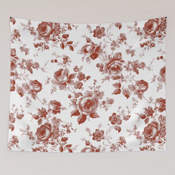 Item preview, Chinoiserie,toile,floral toile,roses,vintage art designed and sold by MariaMarinova.