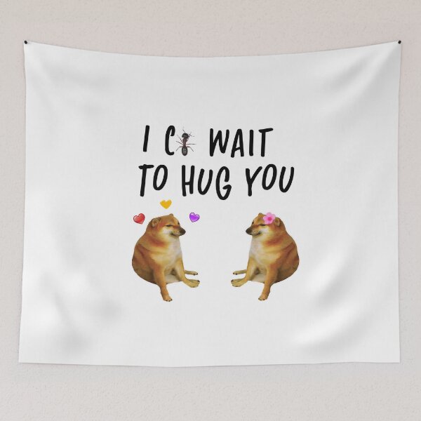 Item preview, i cant wait to hug you cheems doge meme designed and sold by therustyart.