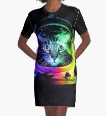 Astronaut Cat Graphic T-Shirt Dress
