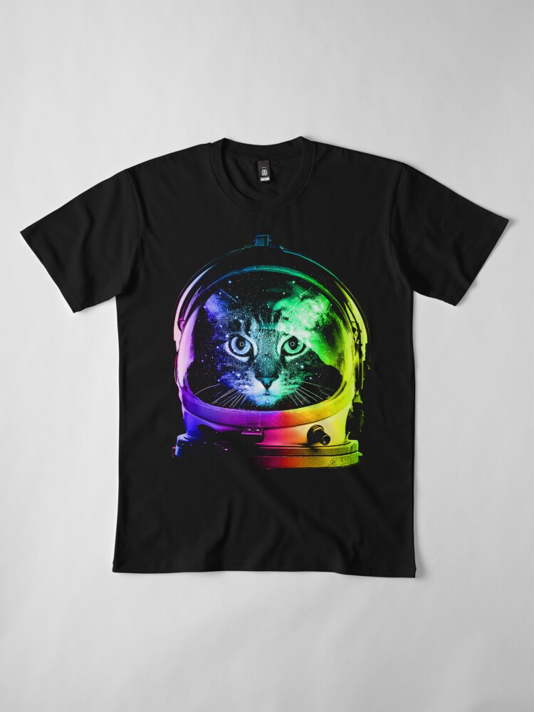 T-shirt premium avec l'œuvre Chat astronaute créée et vendue par clingcling