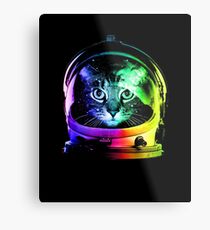 Astronaute Chat Impression métallique