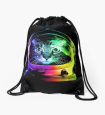 Astronaut Cat Drawstring Bag