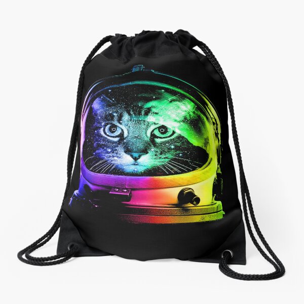 Astronaut Cat Drawstring Bag