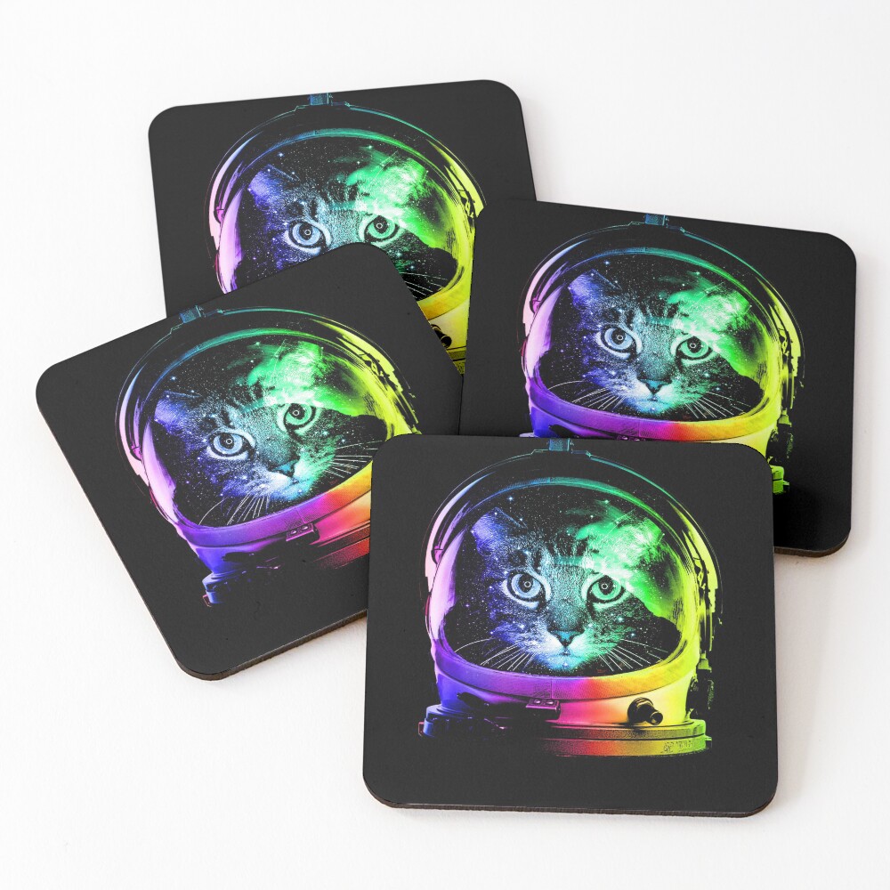 Astronaut Cat Coasters (Set of 4)