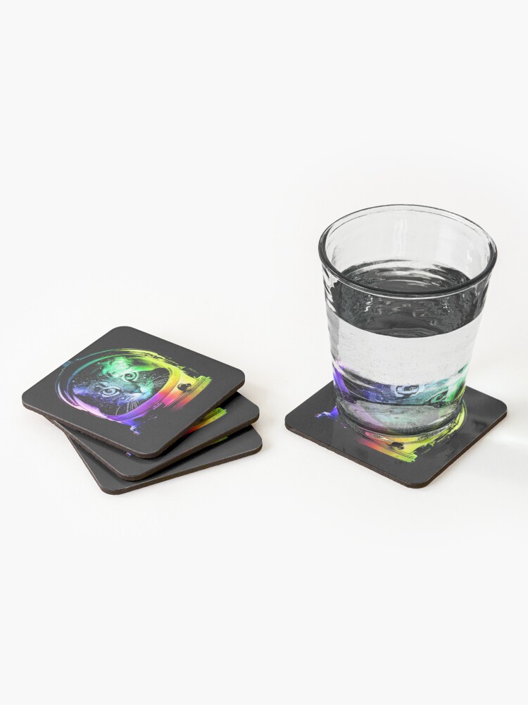 Alternate view of Astronaut Cat Coasters (Set of 4)