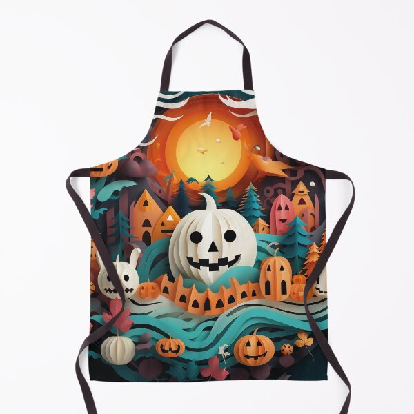 Item preview, Brightly colorued Halloween composition in Paper cut style designed and sold by Capictures.