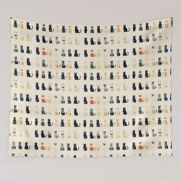Item preview, Adorable Cat Artistry Seamless Pattern designed and sold by AlienSkinEyes.