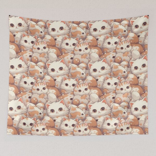 Item preview, Adorable Cat Artistry Seamless Pattern designed and sold by AlienSkinEyes.