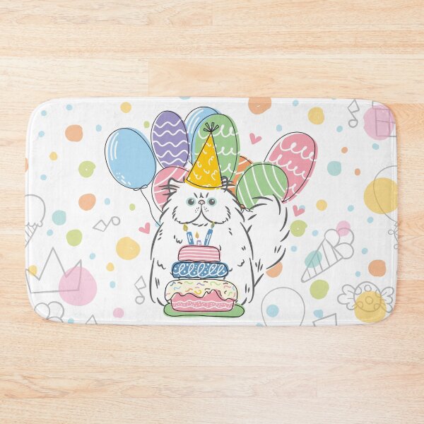 Item preview, White Persian Cat Longhair Birthday Party designed and sold by lulululupaint.