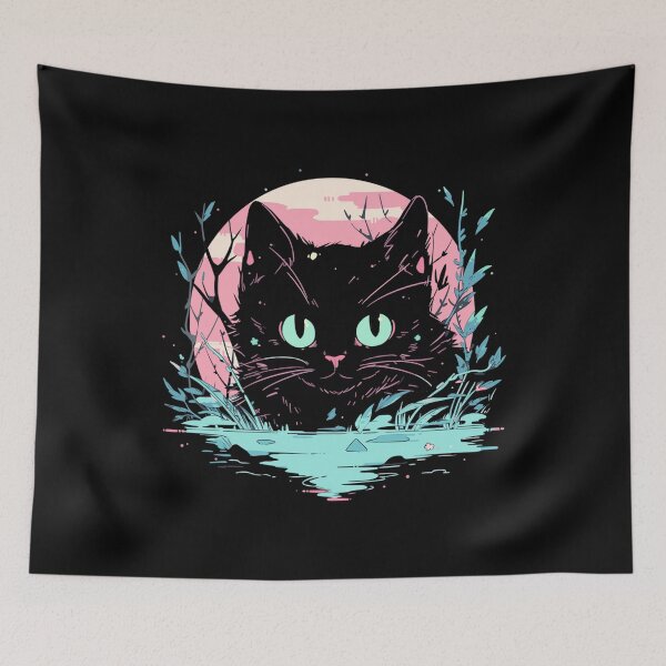Aperçu de l'œuvre Cottagecore Goth Kawaii Anime Cat Gifts Men Girls Womens Cat créée et vendue par KsuAnn.