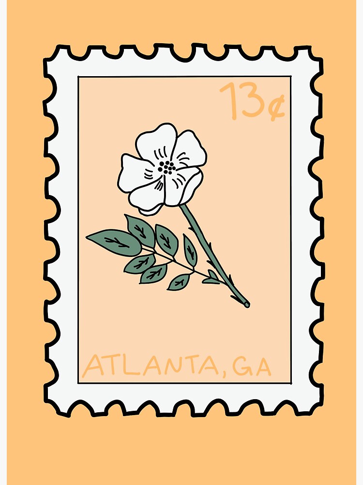 Atlanta Georgia State Flower Stamp Art Board Print for Sale by  ErnestStickers