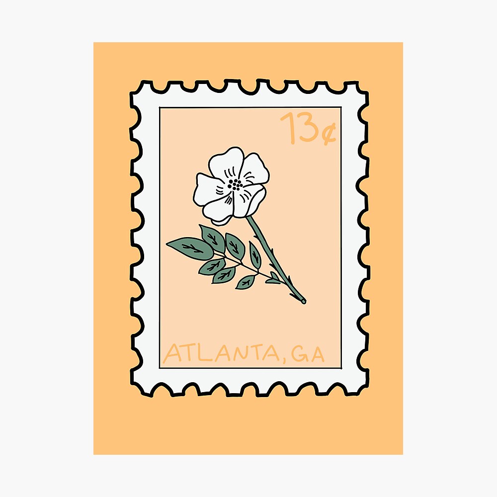 Atlanta Georgia State Flower Stamp Art Board Print for Sale by