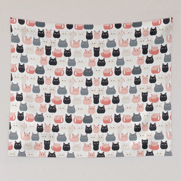 Item preview, Adorable Cat Artistry Seamless Pattern designed and sold by AlienSkinEyes.