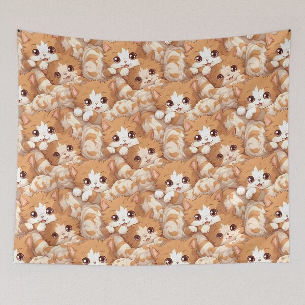 Item preview, Adorable Cat Artistry Seamless Pattern designed and sold by AlienSkinEyes.