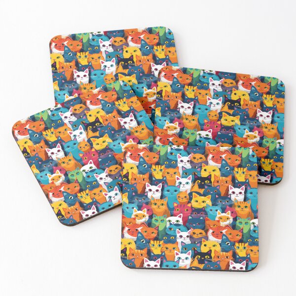 Item preview, Adorable Cat Artistry Seamless Pattern designed and sold by AlienSkinEyes.