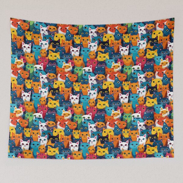 Item preview, Adorable Cat Artistry Seamless Pattern designed and sold by AlienSkinEyes.