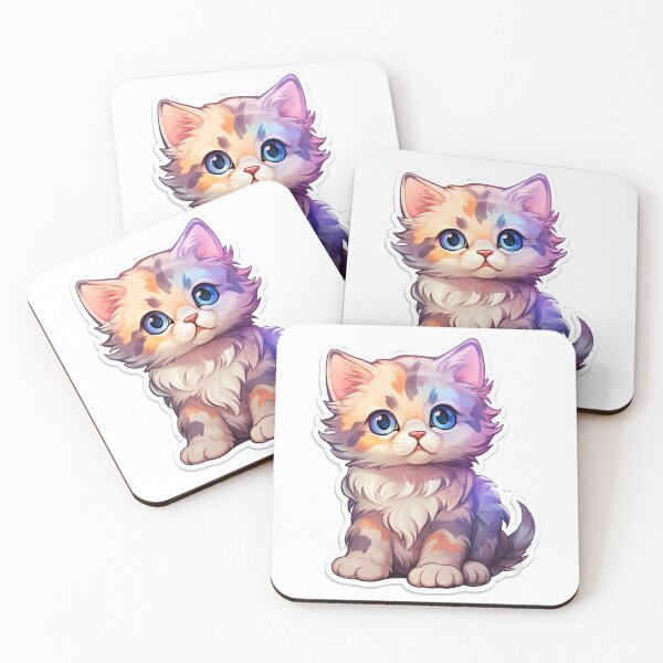 Item preview, Cute colorful Kitten with blue eyes designed and sold by Redbubblesassy.