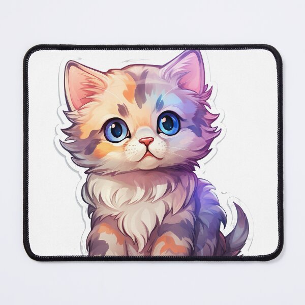 Item preview, Cute colorful Kitten with blue eyes designed and sold by Redbubblesassy.