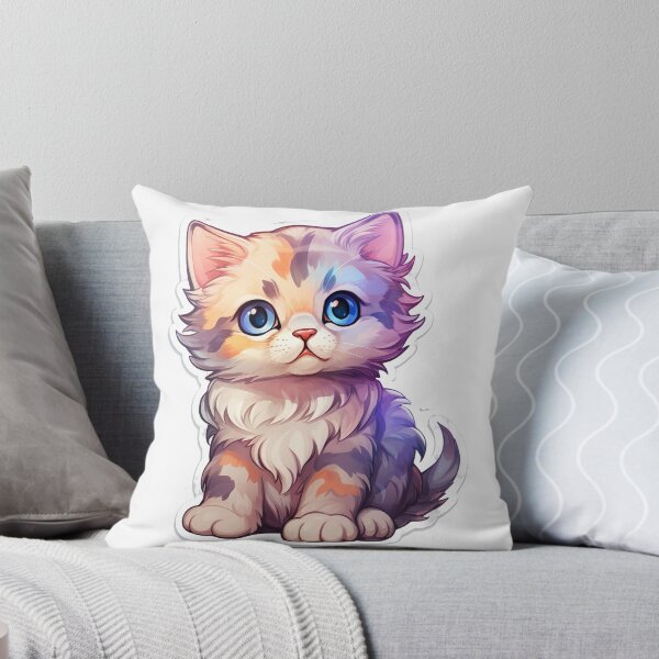 Item preview, Cute colorful Kitten with blue eyes designed and sold by Redbubblesassy.