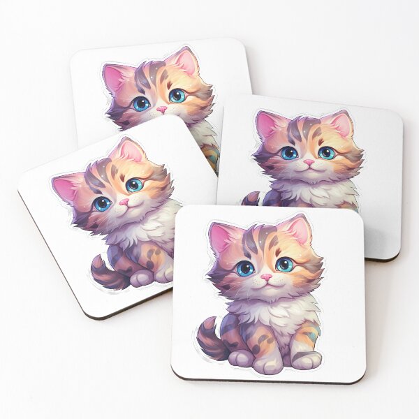 Item preview, Cute fluffy kitten pastel colors designed and sold by Redbubblesassy.