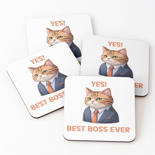 Item preview, YES Best Boss Ever cat designed and sold by jkrphoto.