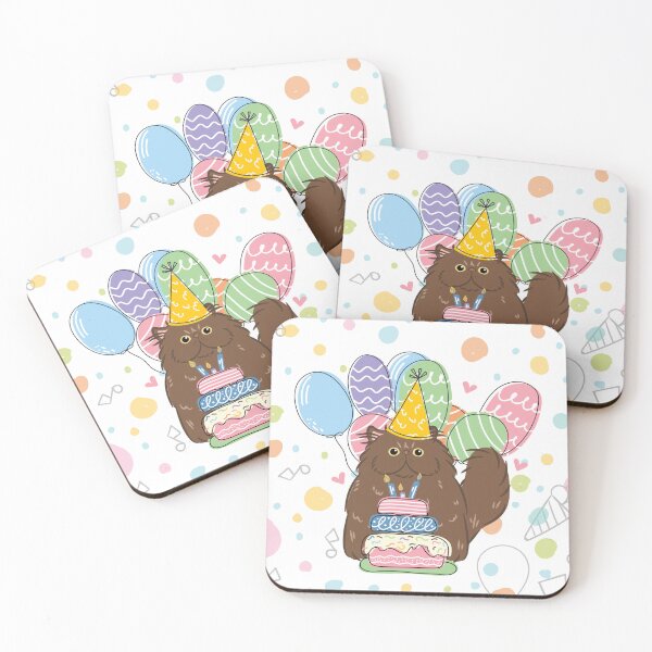 Item preview, Chocolate Brown Persian Cat Longhair Birthday Party designed and sold by lulululupaint.