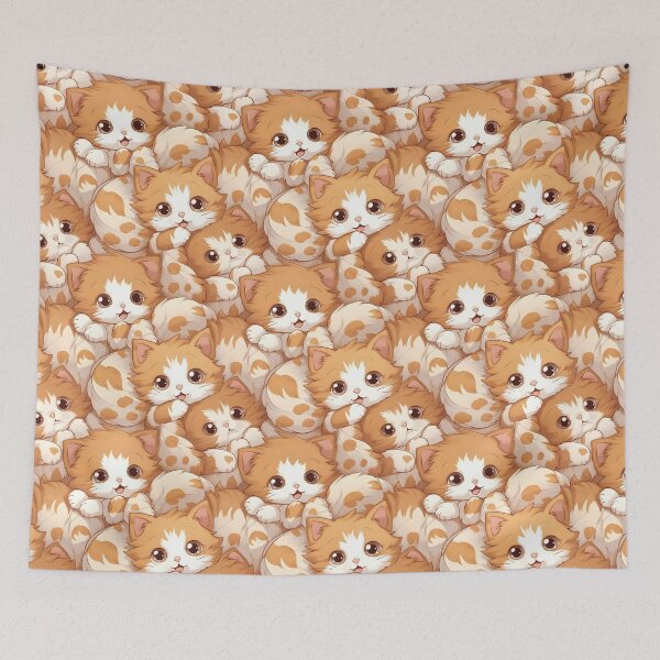 Item preview, Adorable Cat Artistry Seamless Pattern designed and sold by AlienSkinEyes.