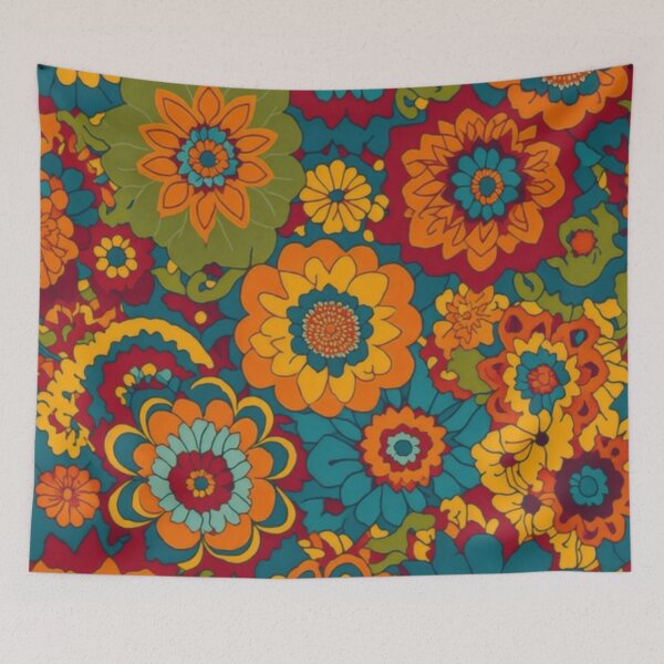 Item preview, Flower Power Colourful Flower Pattern designed and sold by druidwolfart.
