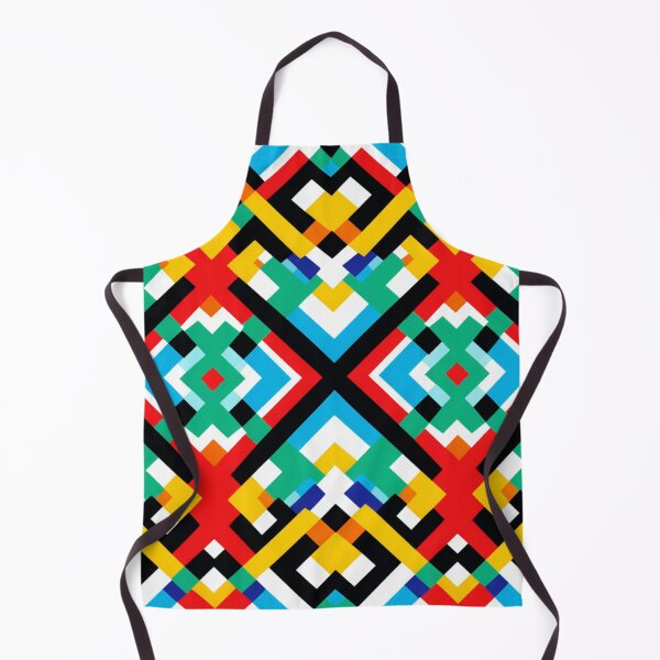 Item preview, Colorful fantasy pattern orange white yellow green red turquoise black ornaments designed and sold by G-M-Designs.