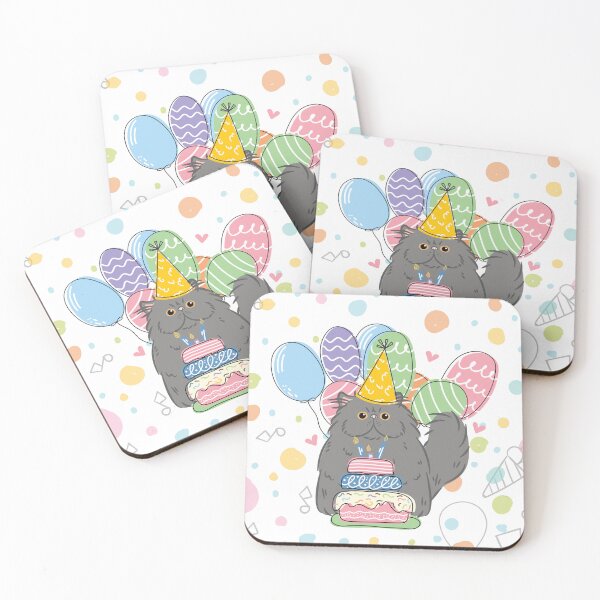 Item preview, Blue Gray Persian Cat Longhair Birthday Party designed and sold by lulululupaint.