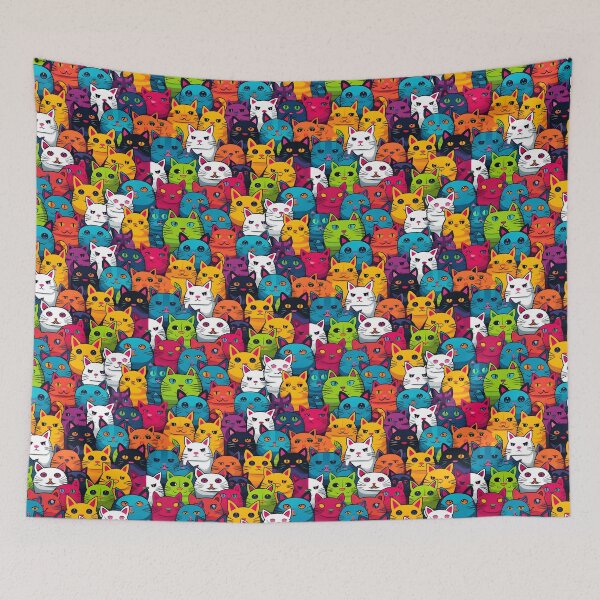 Item preview, Adorable Cat Artistry Seamless Pattern designed and sold by AlienSkinEyes.
