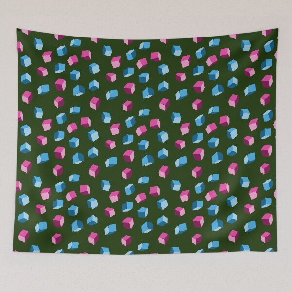 Item preview, Colorful Cubic geometrical pattern - funky careless cubes designed and sold by JyayasiDesigns.