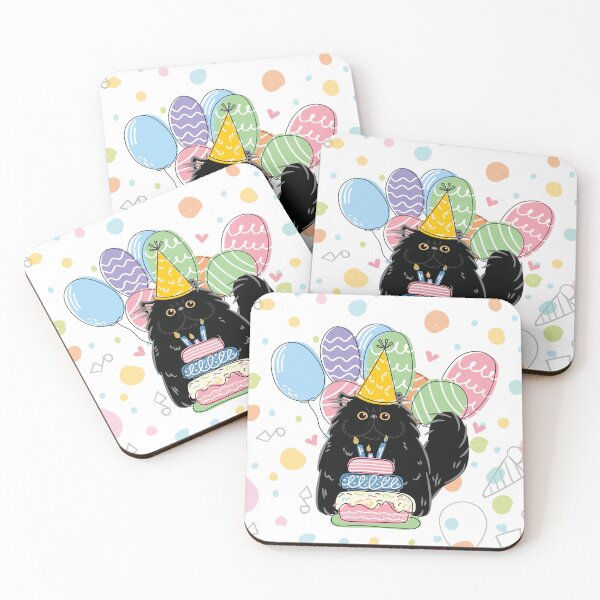 Item preview, Black Persian Cat Longhair Birthday Party designed and sold by lulululupaint.