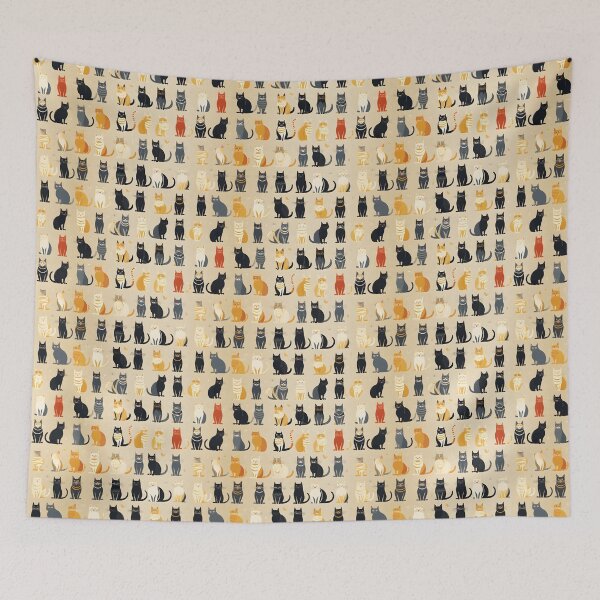 Item preview, Adorable Cat Artistry Seamless Pattern designed and sold by AlienSkinEyes.