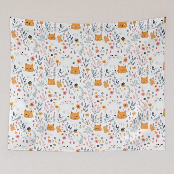 Item preview, Adorable Cat Artistry Seamless Pattern designed and sold by AlienSkinEyes.