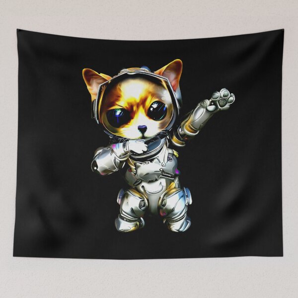 Item preview, Cute Cat Dabbing Metallic Cyberpunk designed and sold by Metallican.