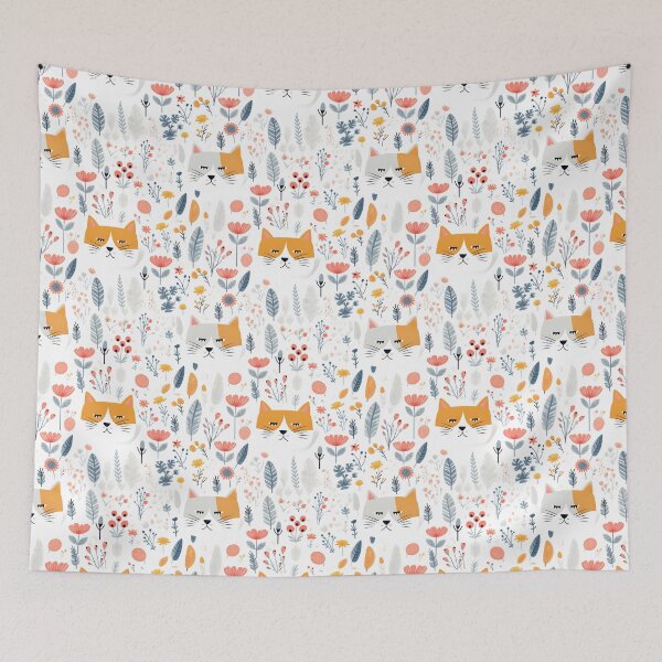 Item preview, Adorable Cat Artistry Seamless Pattern designed and sold by AlienSkinEyes.