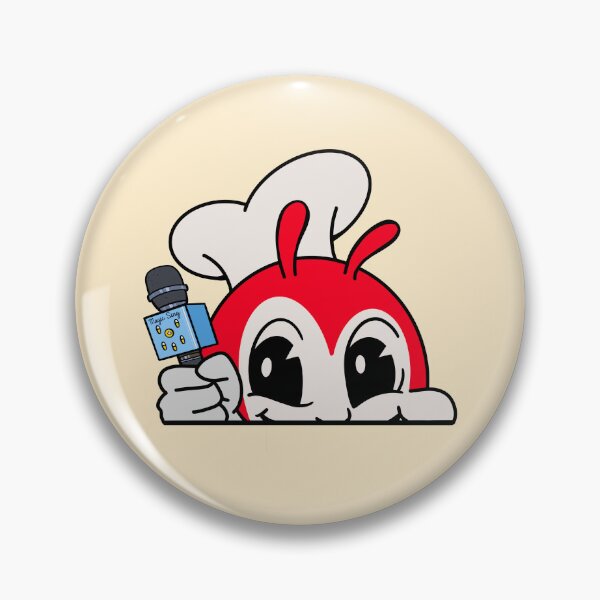 Item preview, JOLLIBEE PEEKING KARAOKE MIC FILIPINO STICKER designed and sold by aydapadi.
