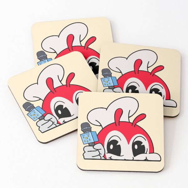 Item preview, JOLLIBEE PEEKING KARAOKE MIC FILIPINO STICKER designed and sold by aydapadi.