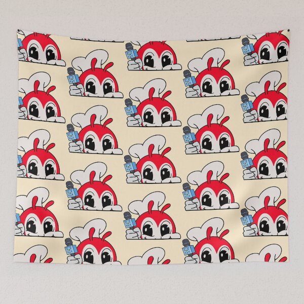 Item preview, JOLLIBEE PEEKING KARAOKE MIC FILIPINO STICKER designed and sold by aydapadi.