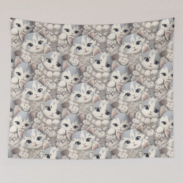 Item preview, Adorable Cat Artistry Seamless Pattern designed and sold by AlienSkinEyes.