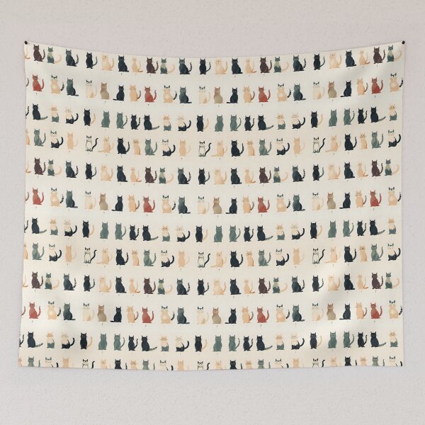 Item preview, Adorable Cat Artistry Seamless Pattern designed and sold by AlienSkinEyes.