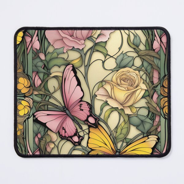 Item preview, Art Nouveau Butterflies and flowers vitro by CallisC Arts ⭐⭐⭐⭐⭐ designed and sold by CallisC-Arts.