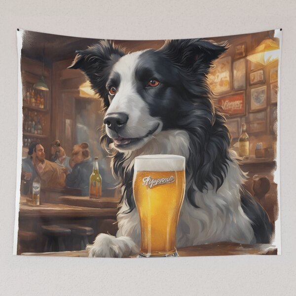 Item preview, Border Collie Sheep Dog Having a Beer designed and sold by Ameiva-Apparel.
