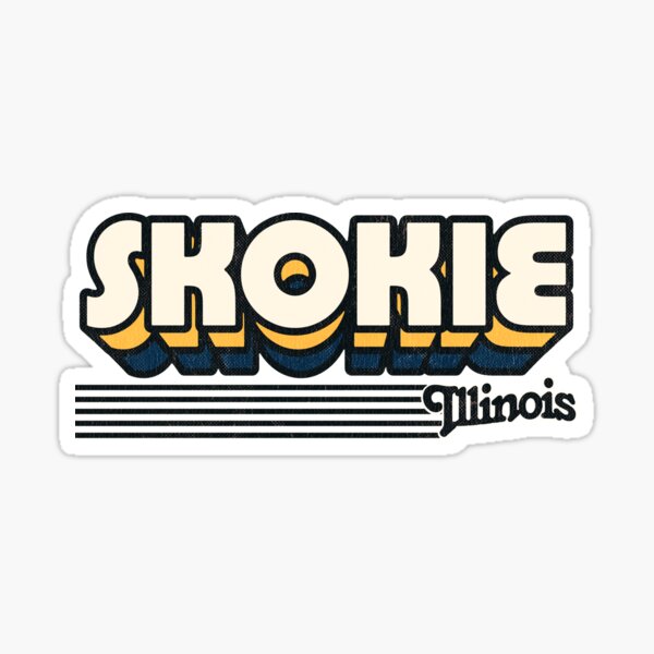 Aperçu de l'œuvre Skokie, Illinois | Rayures rétro créée et vendue par retroready.