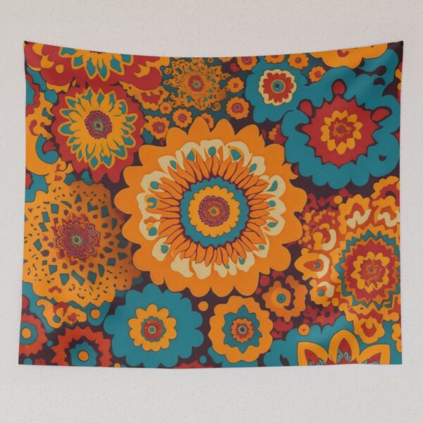 Item preview, Flower Power Colourful Flower Pattern designed and sold by druidwolfart.