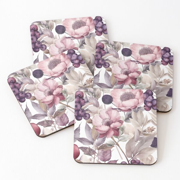Item preview, Peony and Blackcurrant Watercolor Pattern designed and sold by Yallwofunart.